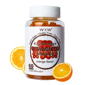 OEM ODM Customized WXW Vitamin D3 K2 Gummies Supports Healthy Bone Heart Calcium Absorption Immune Health