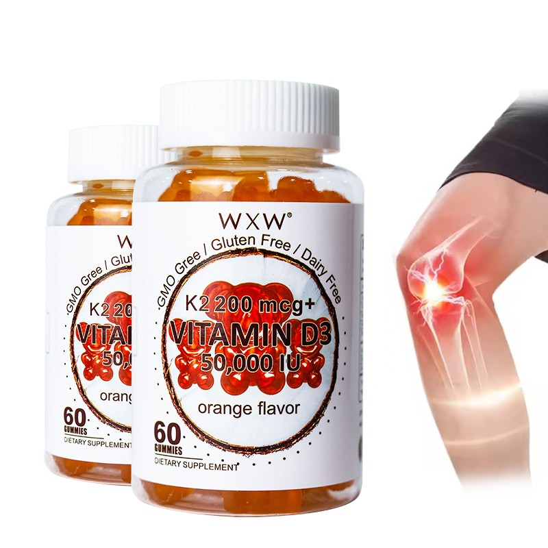 WXW OEM ODM Kids Organic Vitamin D3 Bone and Immune Health Vegan Gummy 60 Gummies Vitamin D3