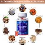 Super Delicious Mushroom 10X Complex Gummies Strawberry Flavor with Reishi Lion's Mane & Cordyceps Balanced Energy Levels