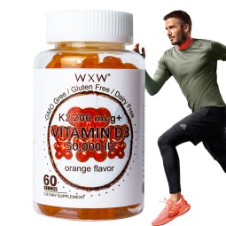 OEM Organic Vitamin D3 K2 Gummies 5000IU Vitamin D3  K2 Vegan Health Promotes Healthy Gummys