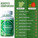 Apple Cider Vinegar Gummies Apple Flavor Folate Vitamin B6 B12 Iodine Supports Digestion  Weight Loss Detox & Cleansing