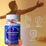 Super Delicious Mushroom 10X Complex Gummies Strawberry Flavor with Reishi Lion's Mane & Cordyceps Balanced Energy Levels
