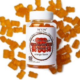 100% Pure Organic Kids Vitamin D3 K2 Gummies for Supports Brain Joint Heart Eyes and Immune System