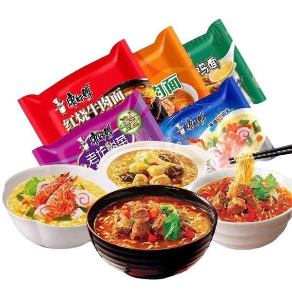 中国麻辣方便面流行方便速食康师傅袋装方便面