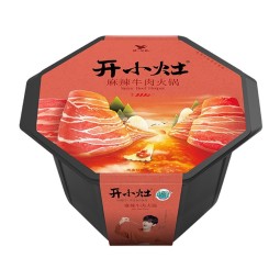 405G打开小炉子麻辣牛肉自热火锅食物即食加热牛肉火锅自煮火锅