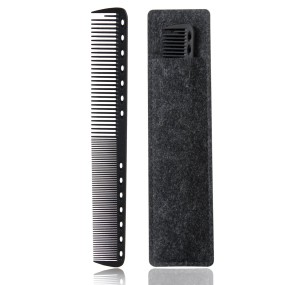 Hair Comb Manufacturer - Black Carbon Fine Cutting Heat Resistant 14 Holes