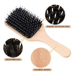 Hair Brush Comb Manufacturer - Wooden Tail Boar Bristle Paddle for All Hair Types