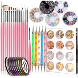 Nail Art Brushes Set Manufacturer - Hot 15pcs Painting Pen Tools with Manicure Tape