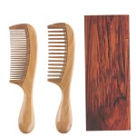 Wooden Comb Set Manufacturer - Natural Green Sandalwood Anti-Static Fine Wide Tooth