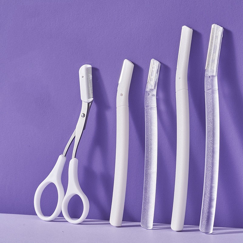 Eyebrow Razor Kit Manufacturer - 5 in 1 Unisex Facial Face Shaver Tweezers Scissors