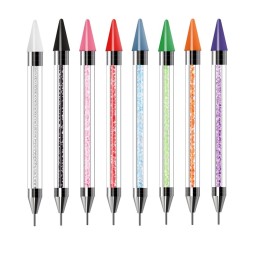 Nail Art Pen Manufacturer - 15cm Double-Head Point Drill Colorful Nail Brush