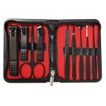 Manicure Set Manufacturer - Rimei 9 Pcs Black Stainless Steel Fingernail Clippers