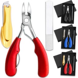 Pedicure Kit Manufacturer - 3 Pcs Cuticle Nipper File Set with Colorful Box