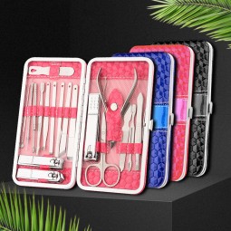 Manicure Set Manufacturer - 18pcs Travel Nail Clippers Grooming Hygiene Tool Kit