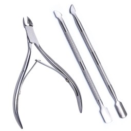 Cuticle Tool Set Manufacturer - 3-Piece Spoon Pusher Clipper Nipper Manicure Kit