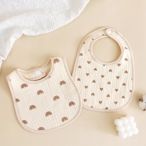 Muslin Drool Bibs - 6-Layer Gauze OEM Factory