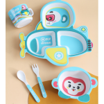 Bamboo Dinnerware Set - Cartoon Animal Design