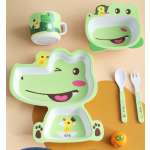 Bamboo Dinnerware Set - Cartoon Animal Design