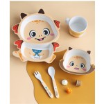 Bamboo Dinnerware Set - Cartoon Animal Design