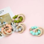 Wooden Baby Teether - BPA Free Ring Design