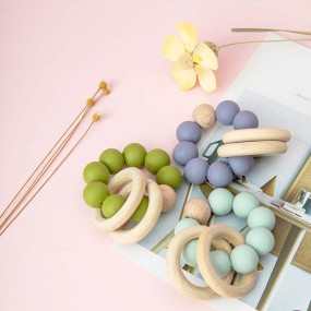 Wooden Baby Teether - BPA Free Ring Design