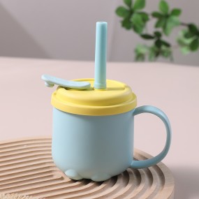 Baby Silicone Cup - Reusable with Straw