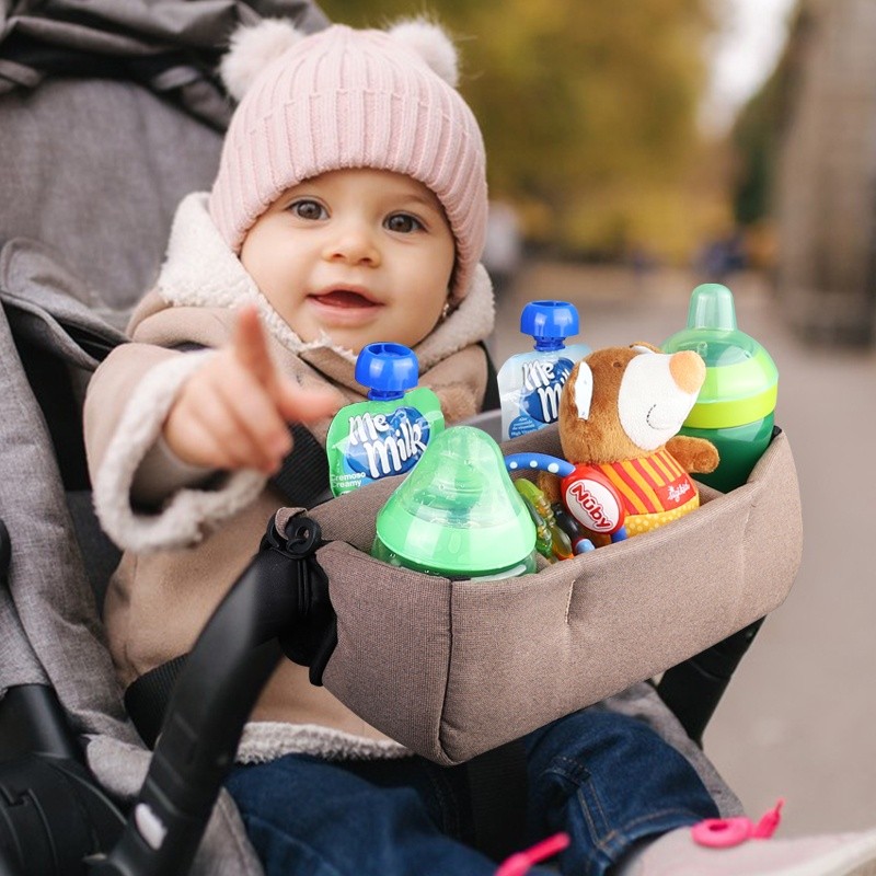 Stroller Organizer - Mesh Pocket with Cup Holder