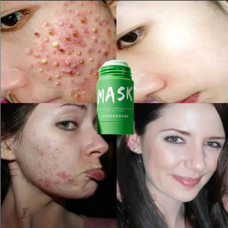 Green Tea Solid Mask Deep Cleansing Applicator Mud Mask English Version Stick Mask Eggplant Beauty & Personal Care Product