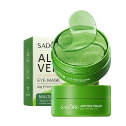 60pcs有机芦荟胶原蛋白眼霜抗黑眼圈护肤产品，保湿维生素C肽