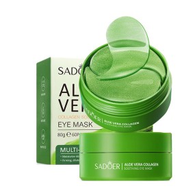 60pcs Organic Aloe Vera Collagen Eye Cream Skin Care Products for Anti-Dark Circles Moisturizing Vitamin C Peptides