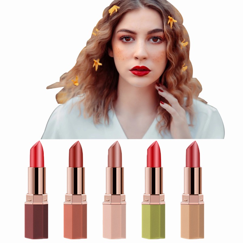 Modern Floral Romantic Moisturizing Lipstick Set Long-lasting Moisturizing Moisturizing Non-stick Cup Non-smudge