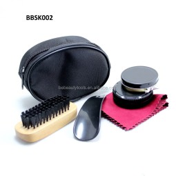 Travel Shoe Kit - 6pcs Compact Black Polish