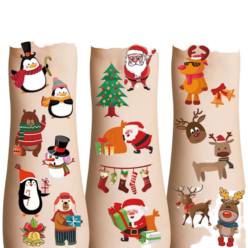 Christmas Tattoos - Temporary Stickers 10 Sheets