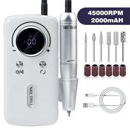 Nail Drill Manufacturer - Professional 45000RPM Rechargeable with Bits Kit High-Speed for Nail Art