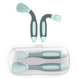 Children Tableware Set Manufacturer - Spoon Fork with Travel Case PP Material for Daily Feeding
