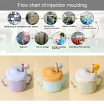 Baby Sippy Cups Manufacturer - New Arrival 300ml Portable Removable Silicone Water Milk with Handle