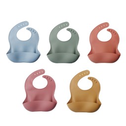 Baby Eating Bibs Manufacturer - Hot Sale Custom Eco-Friendly Waterproof PU with Button Closure Pocket
