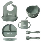 Silicone Kids Feeding Set Manufacturer - OEM Cup Bowl Tableware Suction Dish Bibs Spoon Plate Set