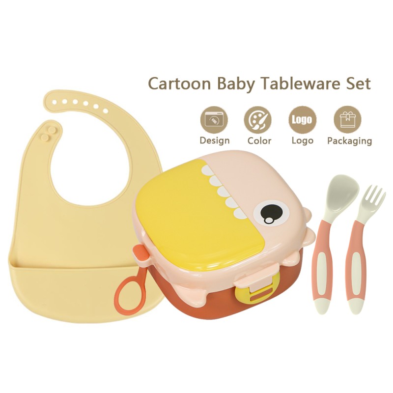 Baby Dinnerware Set Manufacturer - BPA Free Silicone Bibs Stainless Steel PP Bowl Spoon Fork