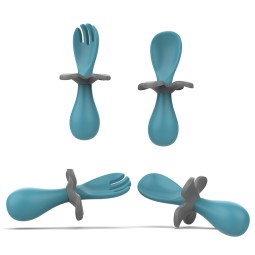 Silicone Spoon Set Manufacturer - Hot Sales Eco Friendly Children Pre Toddler Utensils Kids Cutlery Spoon Fork