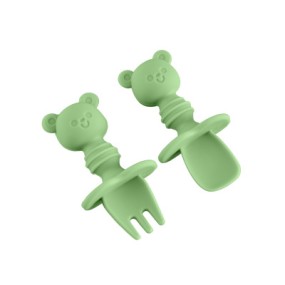 Baby Spoon Fork Set Manufacturer - Eco-Friendly New Born Cute Silicone Baby Supplies OEM/ODM
