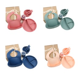 Silicone Baby Feeding Set Manufacturer - New Cutlery Dishes Bowl Spoon Suction Plate Tableware