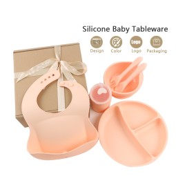 Silicone Suction Dish Manufacturer - OEM for Toddlers Deep Split Tray Five Tableware Dining Set