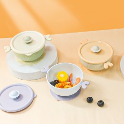 Kids Food Bowl Manufacturer - Anti Spill PP Plastic Transparent School Lunch Suction Bowl for Children