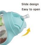 Training Bottle Manufacturer - BPA Free PP Plastic Carton Patterns Drinking Cup with Straw