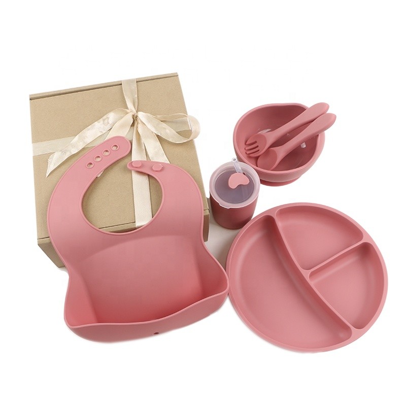 Silicone Baby Feeding Set Manufacturer - Wholesale Cute Kid Food Suction Plate Bibs Dinnerware