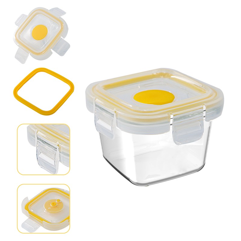 Baby Storage Container Manufacturer - Wholesale New Portable Plastic Lid Glass Snack Food Crisper Set