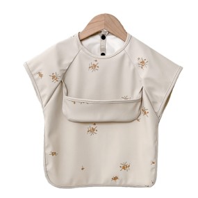 Baby Feeding Apron Manufacturer - Wholesale New Arrival Eco Friendly Waterproof Long Sleeved Smock Bib with Pocket