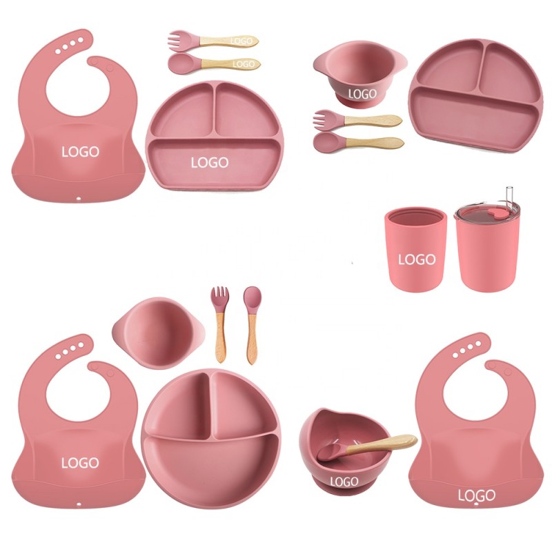 Silicone Baby Set Manufacturer - Compartment Plate Bowl Cutlery Dishes for Child OEM/ODM