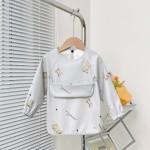 Kids Aprons Manufacturer - Wholesale Long Sleeve Waterproof PU Baby Feeding Coverall Snap Button Painting Clothing